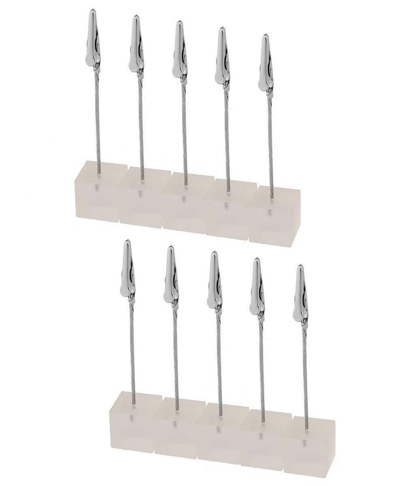 Xiaoyztan Memo Clips Holder,Transparent Cube Table Number Holders,Paper Note Clip for Office Home Use, Office Memo Holders, Desk Accessories and Workspace Organizers,Pack of 10 - Image 1